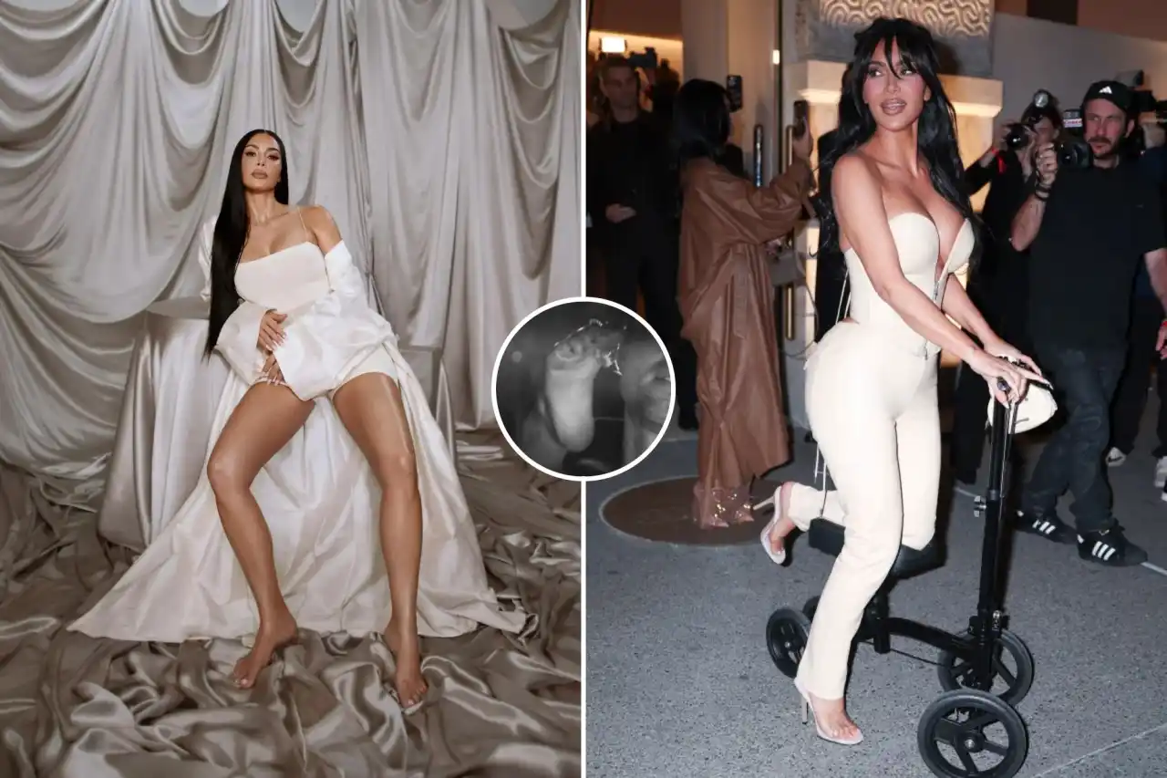 Kim Kardashian even keeps up the gig with a broken foot